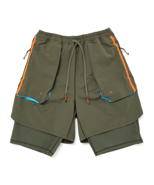 SIVA（シヴァ）の「SIVA シヴァ / SEAM-LINE LAYERED SHORTS シームラインレイヤードショーツ / 21C-S-02-04（その他パンツ・メンズ・カーキ/ブラック・2/3）」の5枚目の写真