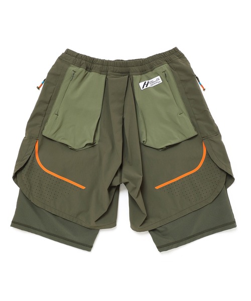 SIVA（シヴァ）の「SIVA シヴァ / SEAM-LINE LAYERED SHORTS シームラインレイヤードショーツ / 21C-S-02-04（その他パンツ・メンズ・カーキ/ブラック・2/3）」の6枚目の写真