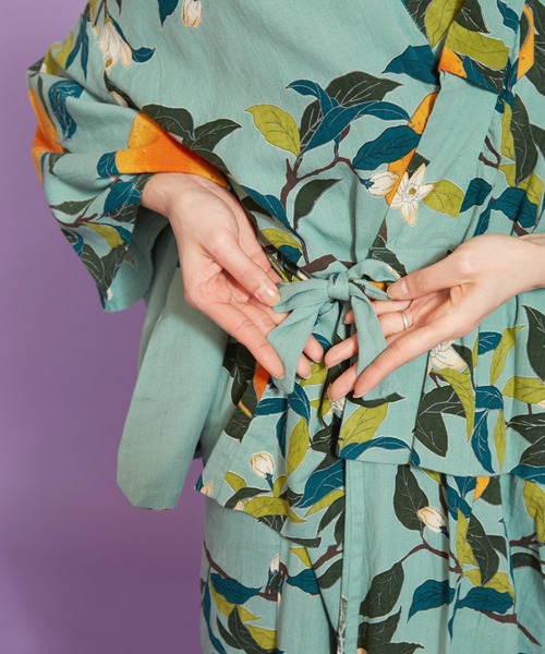 カヤ(カヤ)の「【カヤ】手捺染 対丈浴衣 夏蜜柑(浴衣・レディース・グリーン×オレンジ・FREE)」の9枚目の写真