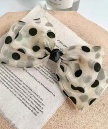 juweel | ワンタッチドットリボンヘアピン(バレッタ/ヘアクリップ)