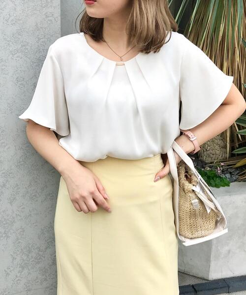 INGNI（イング）の「ピン付トロミフレアスリーブ／ブラウス（シャツ/ブラウス・レディース・ブラック/オフホワイト/ミント/ラベンダー/グレー系その他/ネイビー/サックスブルー・M）」の12枚目の写真