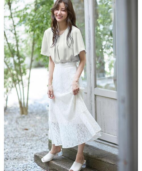 INGNI（イング）の「ピン付トロミフレアスリーブ／ブラウス（シャツ/ブラウス・レディース・ブラック/オフホワイト/ミント/ラベンダー/グレー系その他/ネイビー/サックスブルー・M）」の16枚目の写真