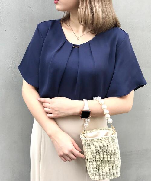 INGNI（イング）の「ピン付トロミフレアスリーブ／ブラウス（シャツ/ブラウス・レディース・ブラック/オフホワイト/ミント/ラベンダー/グレー系その他/ネイビー/サックスブルー・M）」の21枚目の写真