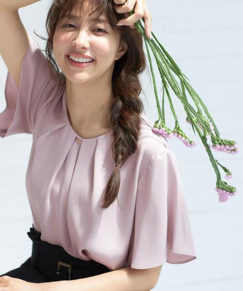 INGNI（イング）の「ピン付トロミフレアスリーブ／ブラウス（シャツ/ブラウス・レディース・ブラック/オフホワイト/ミント/ラベンダー/グレー系その他/ネイビー/サックスブルー・M）」の17枚目の写真