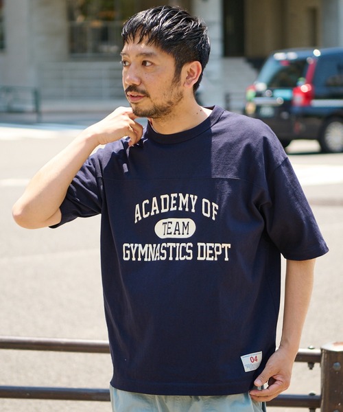 CIAOPANIC TYPY（チャオパニックティピー）の「USAコットンカレッジプリントフットボールTee（Tシャツ/カットソー・メンズ・ブラック/オフホワイト/ゴールド/グリーン・SMALL/MEDIUM/LARGE/X-LARGE）」の6枚目の写真