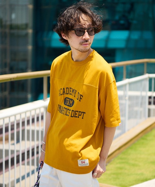 CIAOPANIC TYPY（チャオパニックティピー）の「USAコットンカレッジプリントフットボールTee（Tシャツ/カットソー・メンズ・ブラック/オフホワイト/ゴールド/グリーン・SMALL/MEDIUM/LARGE/X-LARGE）」の14枚目の写真