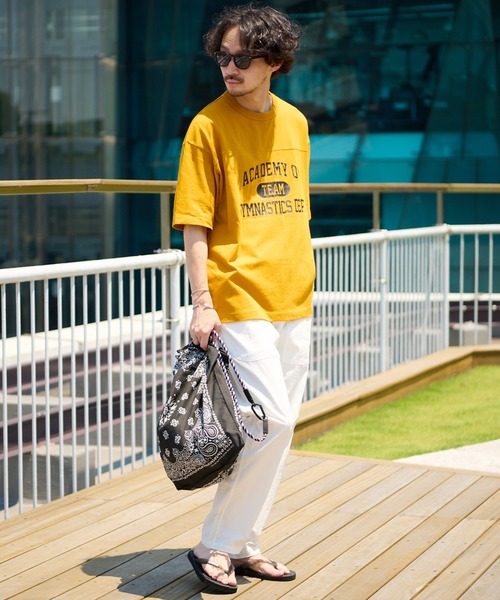 CIAOPANIC TYPY（チャオパニックティピー）の「USAコットンカレッジプリントフットボールTee（Tシャツ/カットソー・メンズ・ブラック/オフホワイト/ゴールド/グリーン・SMALL/MEDIUM/LARGE/X-LARGE）」の16枚目の写真