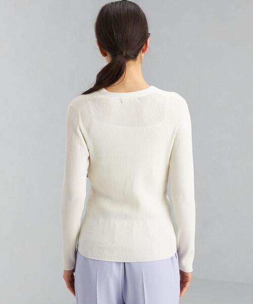 green label relaxing（グリーンレーベルリラクシング）の「14G リブ Vネック プルオーバー ニット -ウォッシャブル-（ニット/セーター・レディース・シャーベット/オフホワイト/ネイビー/パープル・FREE）」の7枚目の写真