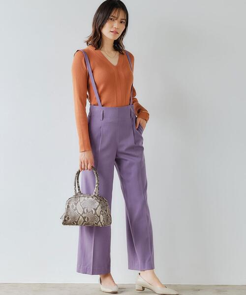 green label relaxing（グリーンレーベルリラクシング）の「14G リブ Vネック プルオーバー ニット -ウォッシャブル-（ニット/セーター・レディース・シャーベット/オフホワイト/ネイビー/パープル・FREE）」の21枚目の写真