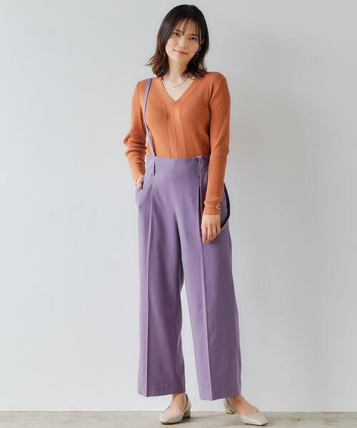 green label relaxing（グリーンレーベルリラクシング）の「14G リブ Vネック プルオーバー ニット -ウォッシャブル-（ニット/セーター・レディース・シャーベット/オフホワイト/ネイビー/パープル・FREE）」の20枚目の写真