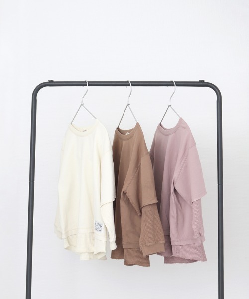 MAKE YOUR DAY（メイクユアデイ）の「ワッフルレイヤード風無地長袖Tシャツ■80～140cm（Tシャツ/カットソー・キッズ・ベージュ/パープル/モカ・90/100/110/120/80/130/140）」の10枚目の写真