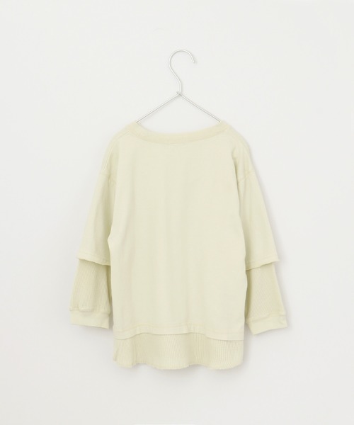 MAKE YOUR DAY（メイクユアデイ）の「ワッフルレイヤード風無地長袖Tシャツ■80～140cm（Tシャツ/カットソー・キッズ・ベージュ/パープル/モカ・90/100/110/120/80/130/140）」の14枚目の写真