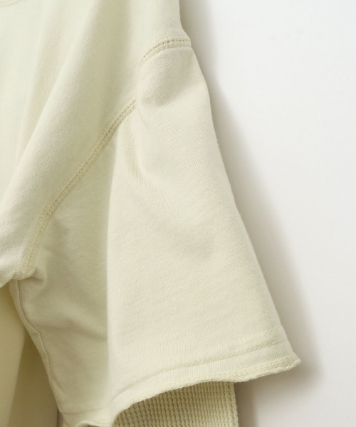 MAKE YOUR DAY（メイクユアデイ）の「ワッフルレイヤード風無地長袖Tシャツ■80～140cm（Tシャツ/カットソー・キッズ・ベージュ/パープル/モカ・90/100/110/120/80/130/140）」の18枚目の写真