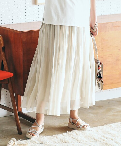 grove(グローブ)の「◆箔プリントプリーツスカート(スカート・レディース・ナチュラル/イエロー/ブラウン系その他・02/04/03/01)」の3枚目の写真