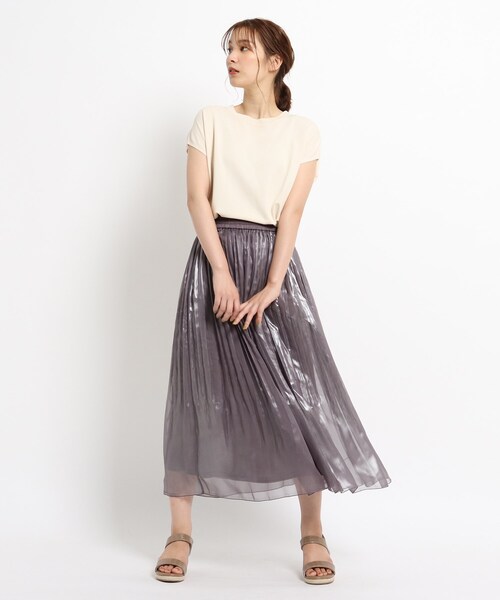 grove(グローブ)の「◆箔プリントプリーツスカート(スカート・レディース・ナチュラル/イエロー/ブラウン系その他・02/04/03/01)」の12枚目の写真