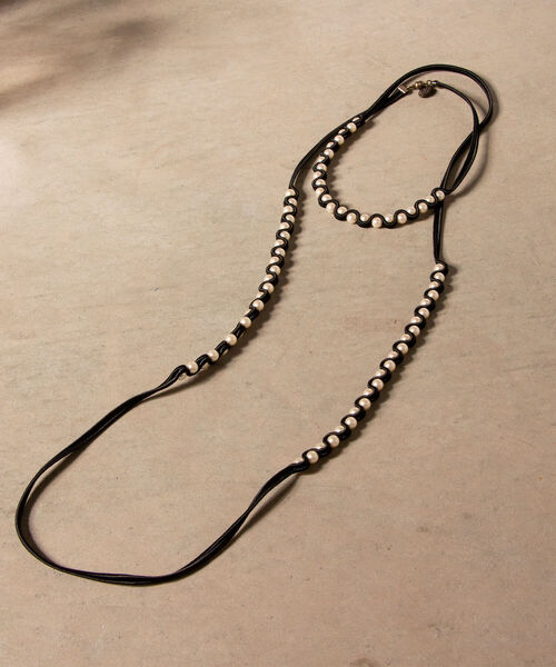 STELLA CIFFON（ステラシフォン）の「【STELLA CIFFON/ステラシフォン】【WEB限定】パールマルチネックレス（ネックレス・レディース・ベージュ/ブラック/ネイビー・FREE）」の6枚目の写真