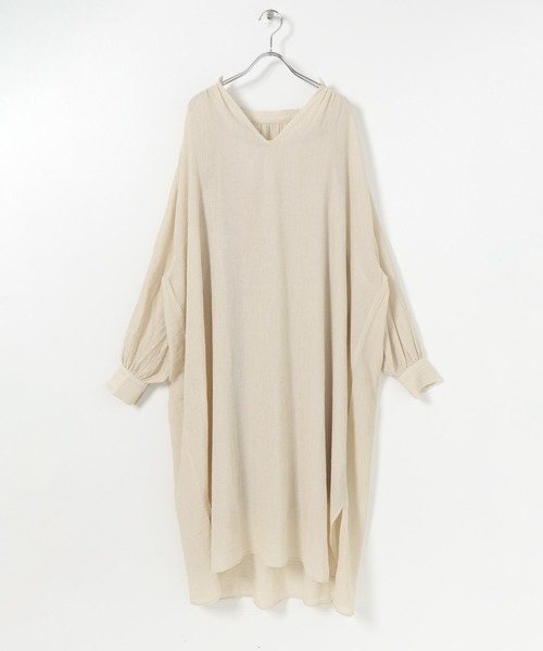 SENSE OF PLACE by URBAN RESEARCH（センスオブプレイスバイアーバンリサーチ）の「ヨウリュウカフタンワンピース（ワンピース・レディース・ブラック/カーキ/アイボリー/ラベンダー・ONE）」の5枚目の写真