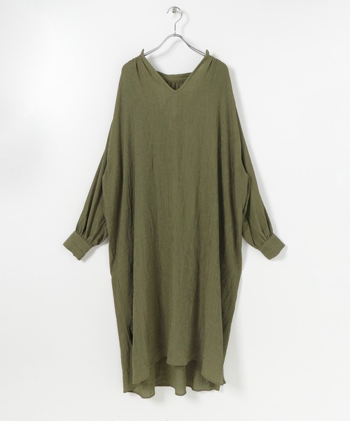 SENSE OF PLACE by URBAN RESEARCH（センスオブプレイスバイアーバンリサーチ）の「ヨウリュウカフタンワンピース（ワンピース・レディース・ブラック/カーキ/アイボリー/ラベンダー・ONE）」の8枚目の写真
