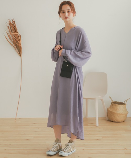 SENSE OF PLACE by URBAN RESEARCH（センスオブプレイスバイアーバンリサーチ）の「ヨウリュウカフタンワンピース（ワンピース・レディース・ブラック/カーキ/アイボリー/ラベンダー・ONE）」の20枚目の写真