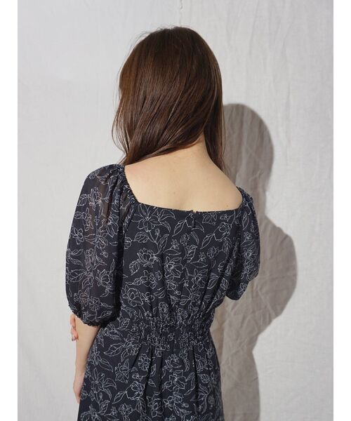 MERCURYDUO（マーキュリーデュオ）の「2WAYフロントタックフラワーワンピース（ワンピース・レディース・ネイビー/アイボリー/ミント・SMALL/MEDIUM）」の6枚目の写真