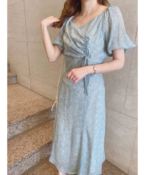 MERCURYDUO（マーキュリーデュオ）の「2WAYフロントタックフラワーワンピース（ワンピース・レディース・ネイビー/アイボリー/ミント・SMALL/MEDIUM）」の19枚目の写真