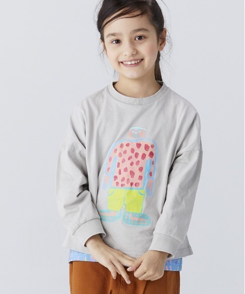 HOGAN RANCH WEAR（ホーガンランチウエア）の「ソデリブビッグロンT（H-6704/90～140cm）（Tシャツ/カットソー・キッズ・オフホワイト/ライトブルー/グレー/パープル・110/130/90/100/120/140）」の3枚目の写真