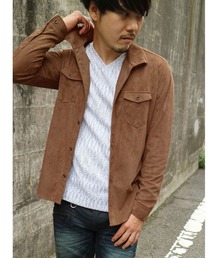 HIDEAWAYS NICOLE | フェイクスウェードシャツ(シャツ/ブラウス)