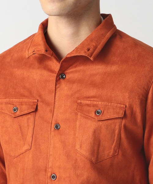 HIDEAWAYS NICOLE(ハイダウェイニコル)の「フェイクスウェードシャツ(シャツ/ブラウス・メンズ・オフホワイト/オレンジ/モカ/ブラック・LARGE/MEDIUM/X-LARGE)」の10枚目の写真