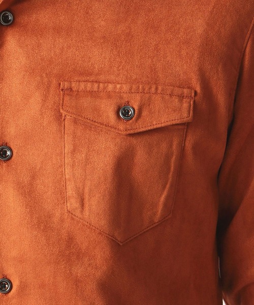 HIDEAWAYS NICOLE(ハイダウェイニコル)の「フェイクスウェードシャツ(シャツ/ブラウス・メンズ・オフホワイト/オレンジ/モカ/ブラック・LARGE/MEDIUM/X-LARGE)」の13枚目の写真