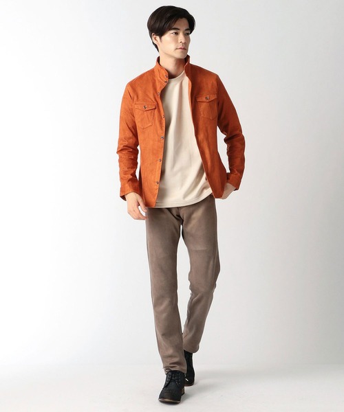 HIDEAWAYS NICOLE(ハイダウェイニコル)の「フェイクスウェードシャツ(シャツ/ブラウス・メンズ・オフホワイト/オレンジ/モカ/ブラック・LARGE/MEDIUM/X-LARGE)」の6枚目の写真