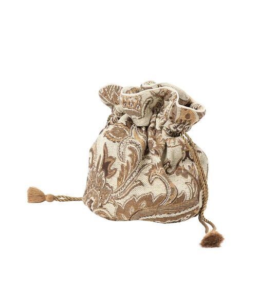 Ungrid（アングリッド）の「ジャカード巾着バッグ（ハンドバッグ・レディース・ブラック/ブラウン/アイボリー・FREE）」の4枚目の写真