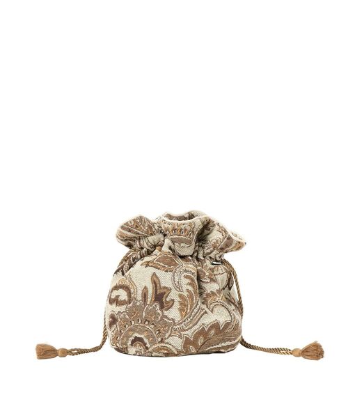 Ungrid（アングリッド）の「ジャカード巾着バッグ（ハンドバッグ・レディース・ブラック/ブラウン/アイボリー・FREE）」の6枚目の写真