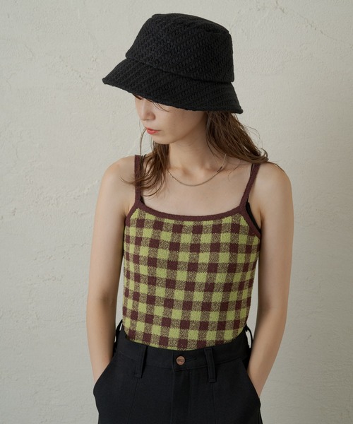 Kastane(カスタネ)の「LIKE KNIT HAT(ハット・レディース・ブラック/オフホワイト・FREE)」の5枚目の写真