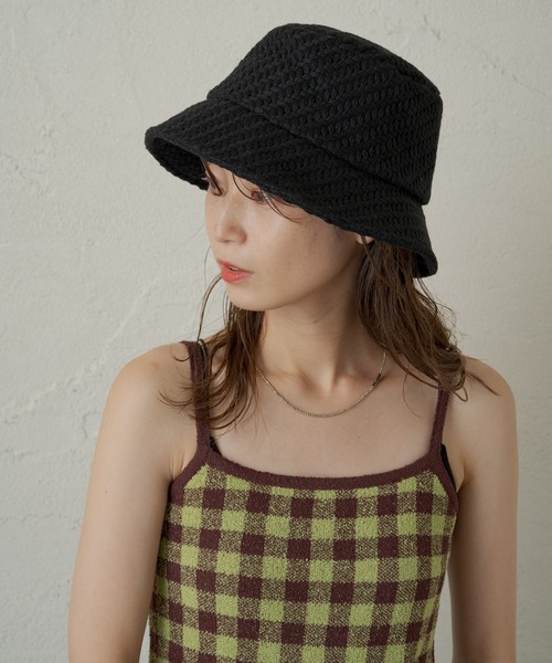 Kastane(カスタネ)の「LIKE KNIT HAT(ハット・レディース・ブラック/オフホワイト・FREE)」の11枚目の写真