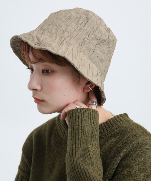 select MOCA（セレクトモカ）の「クリンクルバケットハット（ハット・レディース・ブラック/ベージュ/ブラウン・FREE）」の3枚目の写真