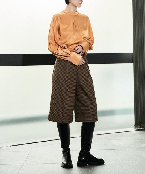nota(ノータ)の「センタープレスハーフパンツ(その他パンツ・レディース・ブラウン/ワインレッド・3/2)」の10枚目の写真