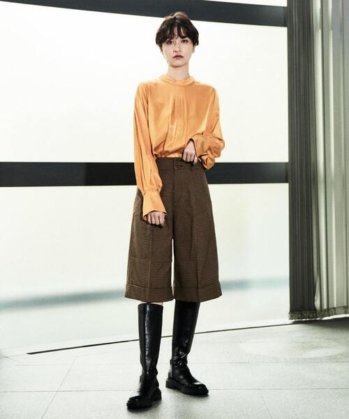nota(ノータ)の「センタープレスハーフパンツ(その他パンツ・レディース・ブラウン/ワインレッド・3/2)」の13枚目の写真