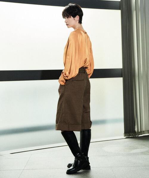 nota(ノータ)の「センタープレスハーフパンツ(その他パンツ・レディース・ブラウン/ワインレッド・3/2)」の14枚目の写真