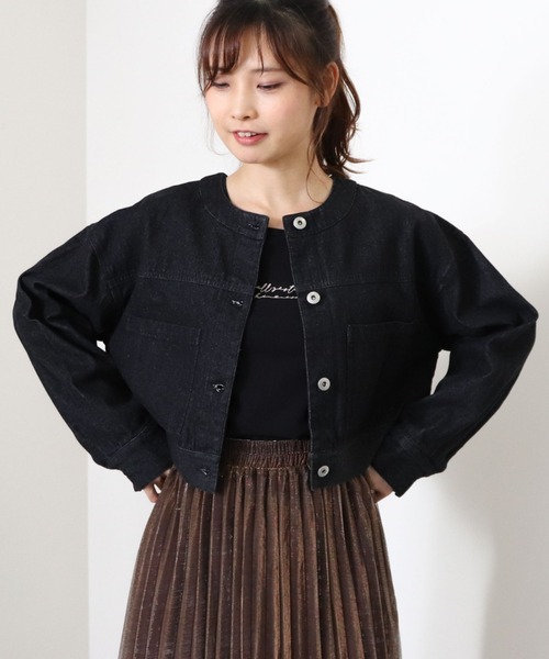 archives（アルシーヴ）の「ショートＧジャン（デニムジャケット・レディース・ブラック/ネイビー・MEDIUM）」の3枚目の写真