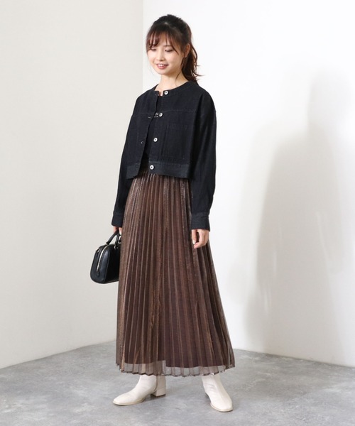 archives（アルシーヴ）の「ショートＧジャン（デニムジャケット・レディース・ブラック/ネイビー・MEDIUM）」の6枚目の写真