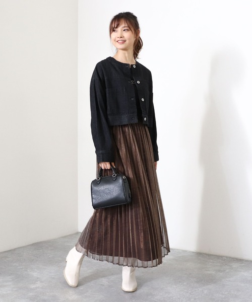 archives（アルシーヴ）の「ショートＧジャン（デニムジャケット・レディース・ブラック/ネイビー・MEDIUM）」の7枚目の写真