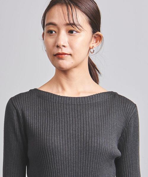 UNITED ARROWS(ユナイテッドアローズ)の「<UNITED ARROWS>W/S リブ ボートネック スリットスリーブ ニット B †(ニット/セーター・レディース・オフホワイト/ダークグレー/ケリー/その他1・FREE)」の8枚目の写真