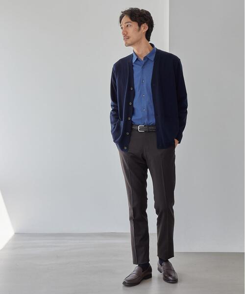 green label relaxing（グリーンレーベルリラクシング）の「＜green label relaxing＞120s 天竺 Vネック カーディガン（カーディガン/ボレロ・メンズ・ネイビー/ベージュ/コバルトブルー・L/M/S/XL）」の4枚目の写真