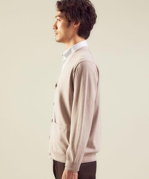 green label relaxing（グリーンレーベルリラクシング）の「＜green label relaxing＞120s 天竺 Vネック カーディガン（カーディガン/ボレロ・メンズ・ネイビー/ベージュ/コバルトブルー・L/M/S/XL）」の6枚目の写真