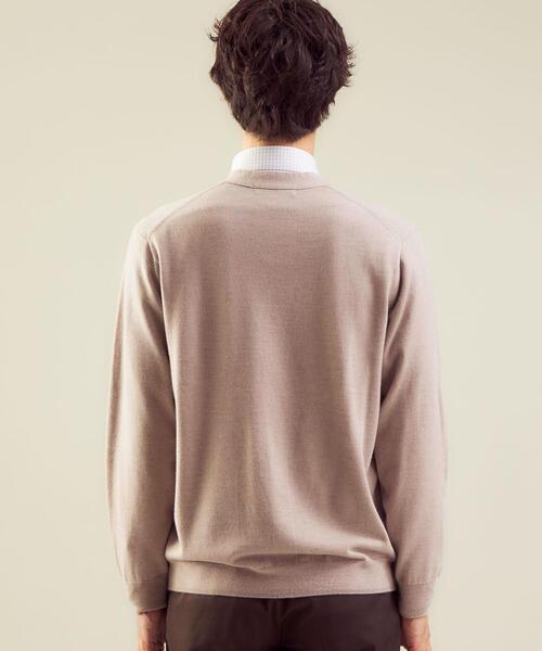 green label relaxing（グリーンレーベルリラクシング）の「＜green label relaxing＞120s 天竺 Vネック カーディガン（カーディガン/ボレロ・メンズ・ネイビー/ベージュ/コバルトブルー・L/M/S/XL）」の7枚目の写真