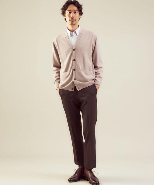 green label relaxing（グリーンレーベルリラクシング）の「＜green label relaxing＞120s 天竺 Vネック カーディガン（カーディガン/ボレロ・メンズ・ネイビー/ベージュ/コバルトブルー・L/M/S/XL）」の8枚目の写真