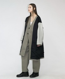 my beautiful landlet | 【my beautiful landlet】 high density gaba reversible coat(ノーカラーコート)