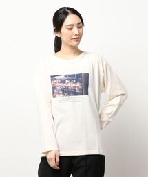 Samansa Mos2 | 転写プリント長袖Tシャツ(Tシャツ/カットソー)