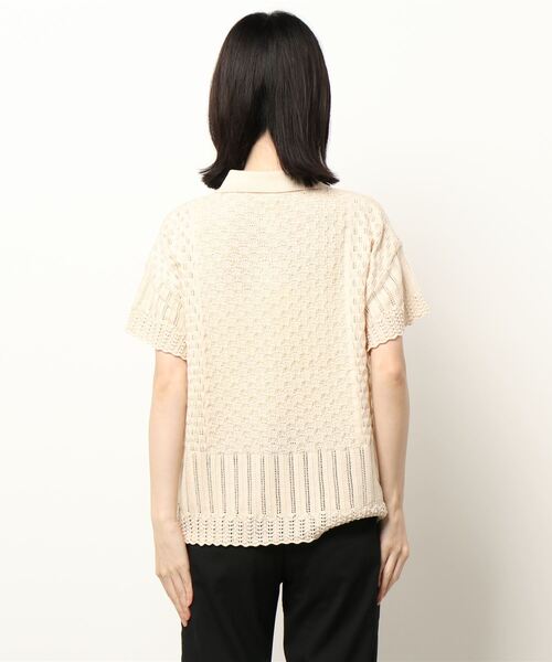Dot&Stripes CHILD WOMAN(ドットアンドストライプス チャイルドウーマン)の「透かし編みパッチワーク ポロプルオーバー(ポロシャツ・レディース・グリーン/キナリ/ピンク・FREE)」の16枚目の写真