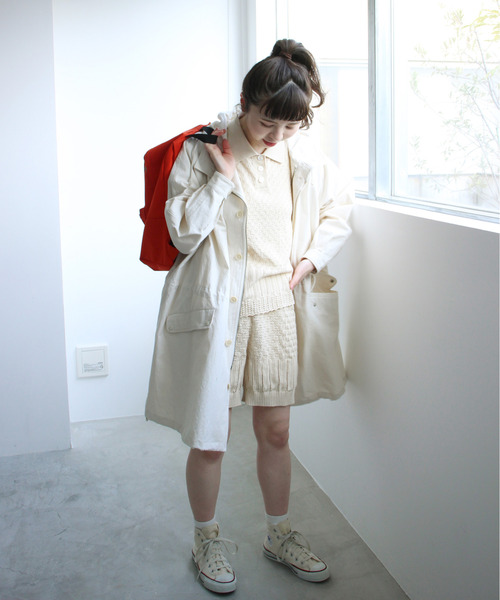 Dot&Stripes CHILD WOMAN(ドットアンドストライプス チャイルドウーマン)の「透かし編みパッチワーク ポロプルオーバー(ポロシャツ・レディース・グリーン/キナリ/ピンク・FREE)」の14枚目の写真